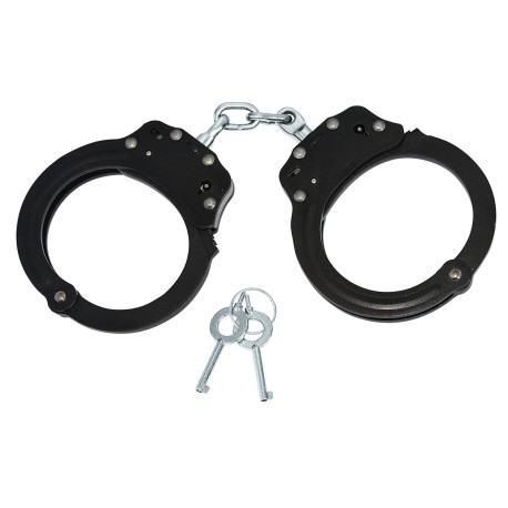 Black handcuffs bluing steel chain