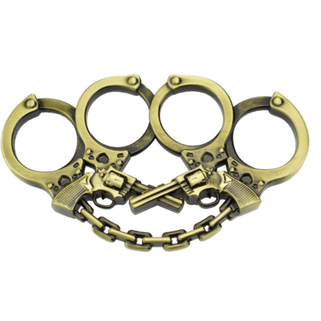Puño americano revolver dorado